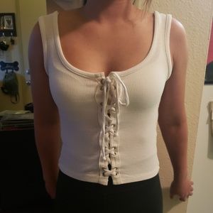 American Eagle Lace Up Crop Top